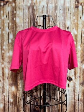 Women's Cropped Crewneck Top - Hot Pink NWOT